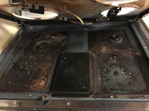 Before Cleaning Oven Below / Inside Stove top